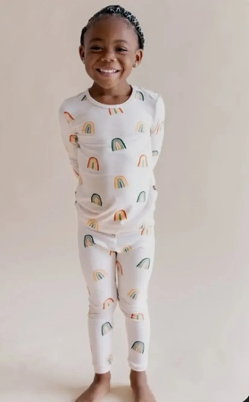 Kyte Baby Toddler Pajamas Aloe Rainbow Print Size 5